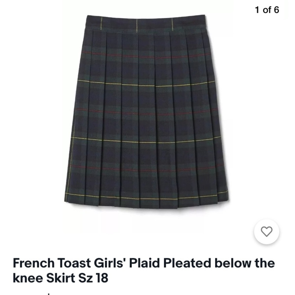 French Toast Girls' Plaid below the knee Skirt 18